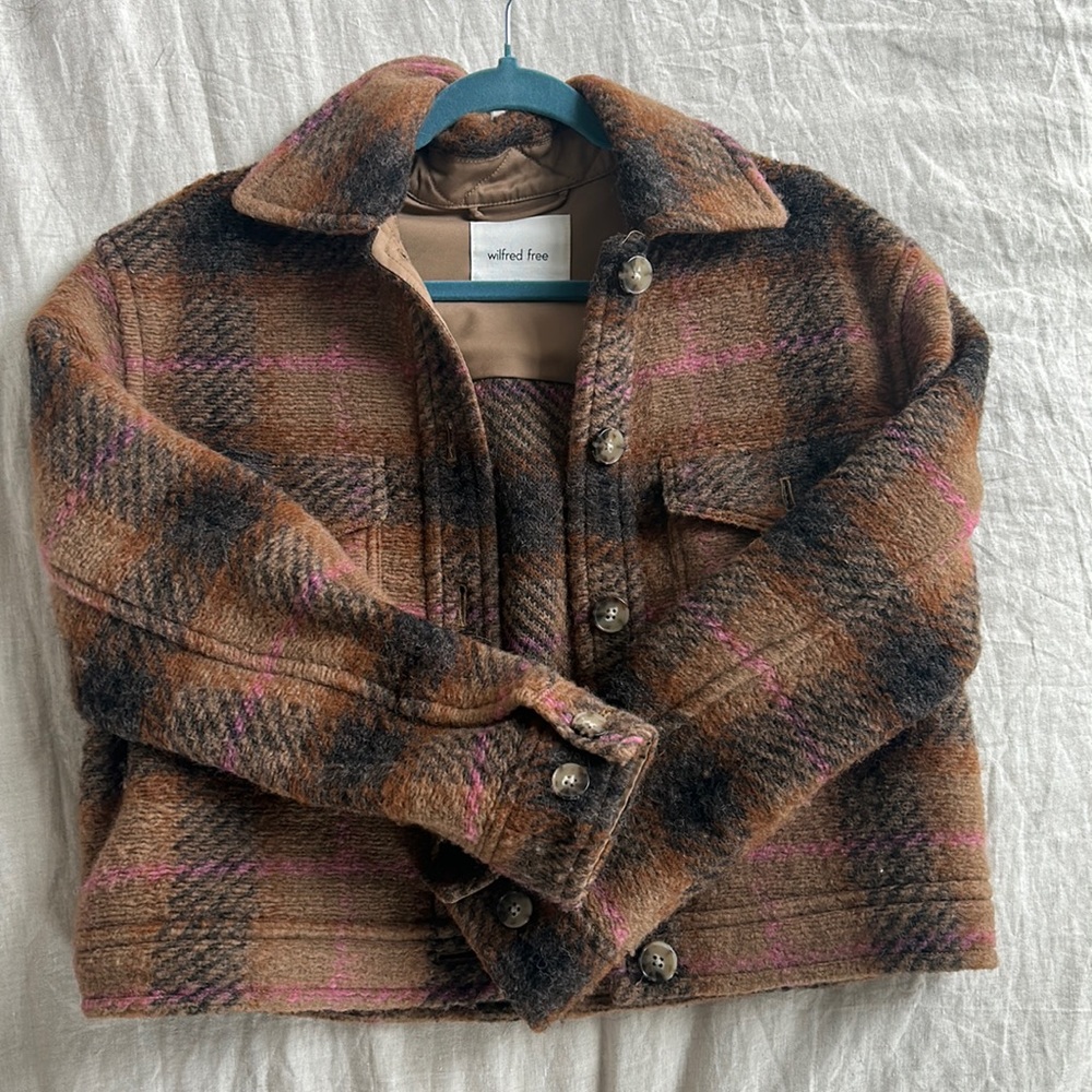 Artizia Plaid Crop Wool Jacket